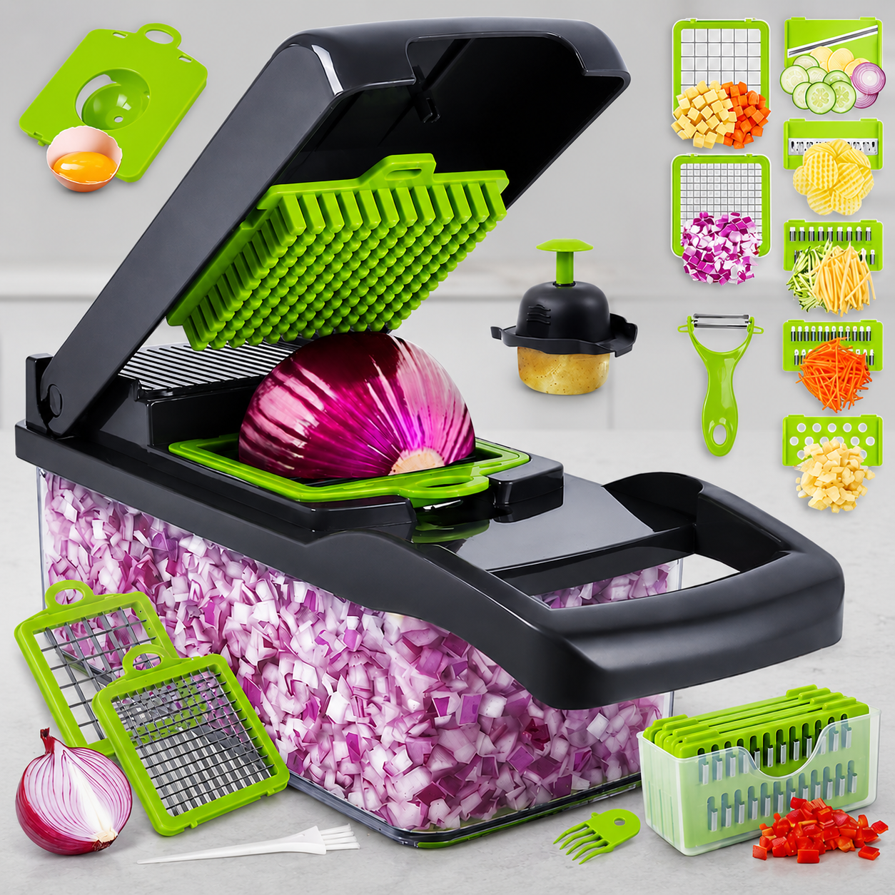 16-in-1 High-Quality Mandoline Slicer & Vegetable Chopper Multifunctional Food Cutter