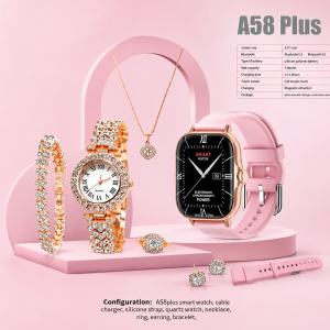 A58 Plus 6-in-1 Smartwatch for Women | Stylish Fitness Tracker | Ideal Gift Choice