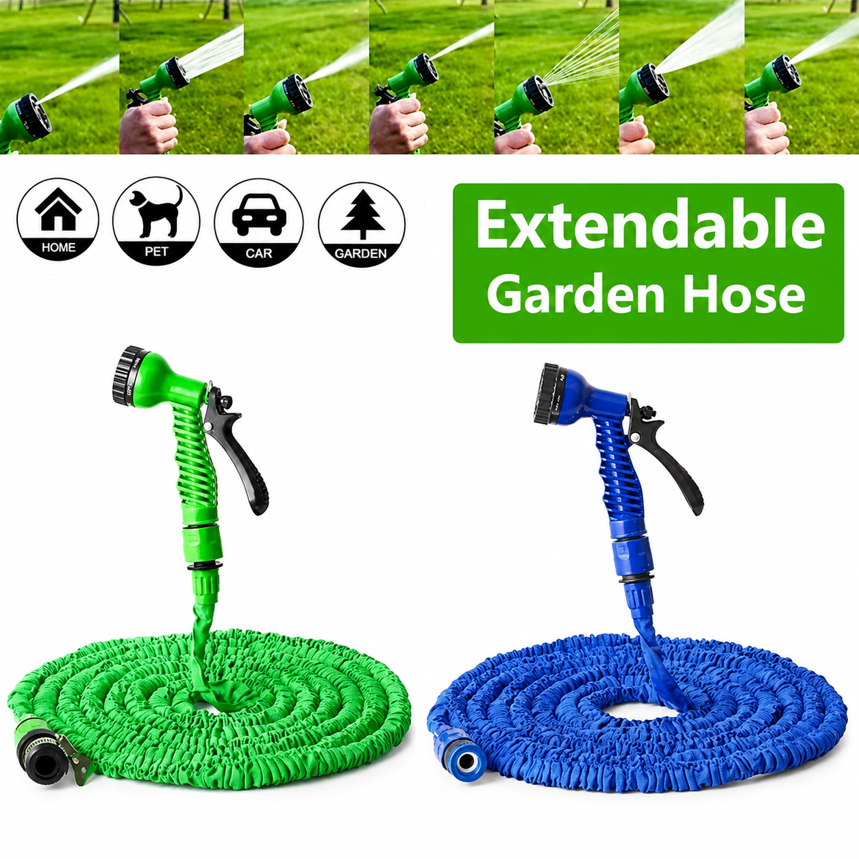 Magic Expandable Hose Pipe 50FT | Lightweight, Tangle-Free with 7-Mode Spray Gun