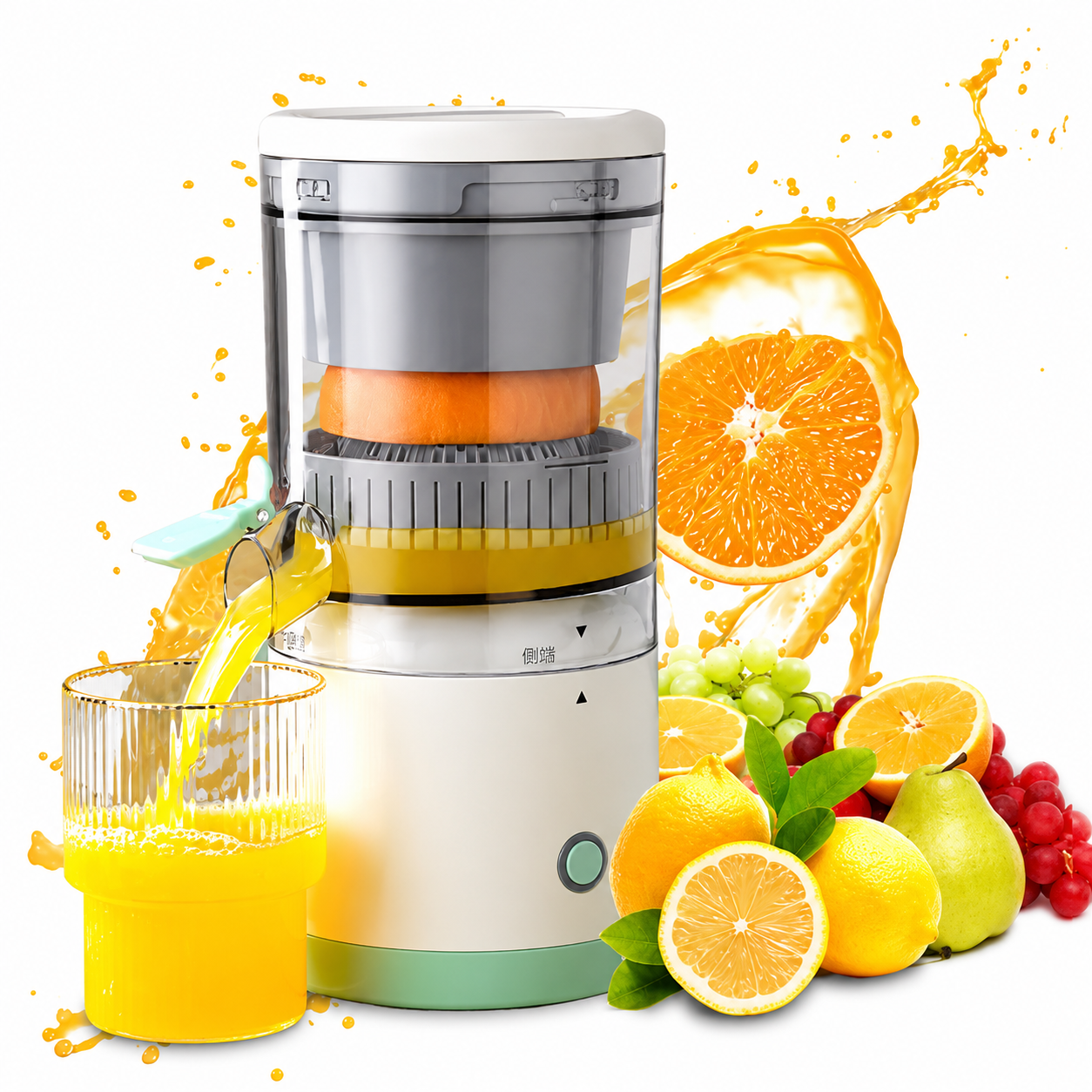 Portable Electric Citrus Juicer USB Rechargeable Orange & Lemon Juice Extractor-