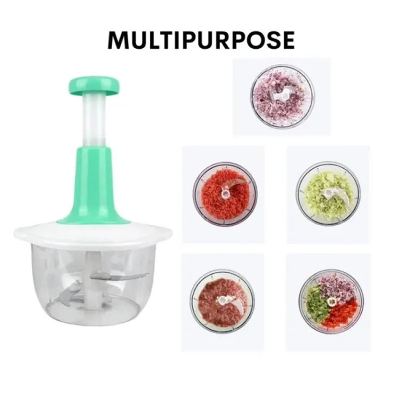 "1.5 Liter Manual Hand Push Chopper for Vegetables and Fruits"