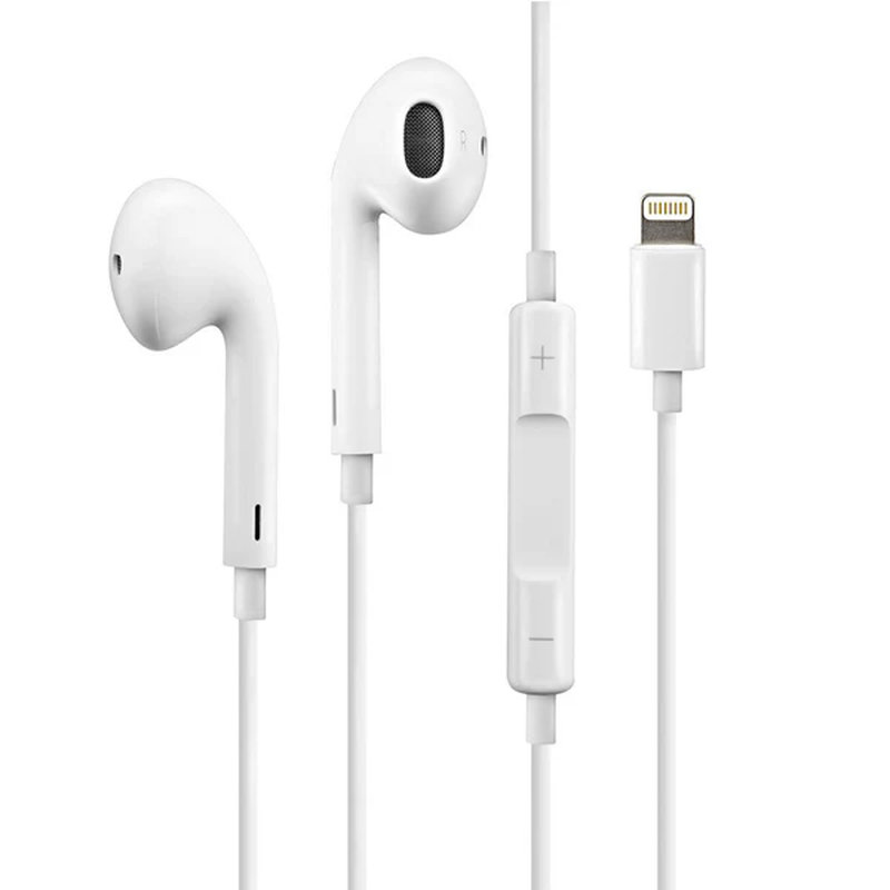 genuine certified apple iphone handsfree | wired earphones with lightning jack | white | high quality sound